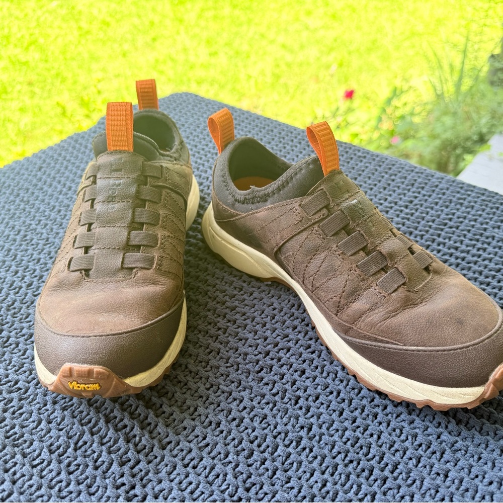 L.L. Bean Brown and Orange Men's Trail Finder slip on hiking outdoor Shoes